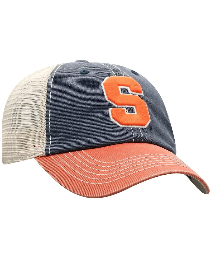 Top of the World Men's True Navy Syracuse Orange Off Road Three-Tone Vintage Adjustable Trucker Hat