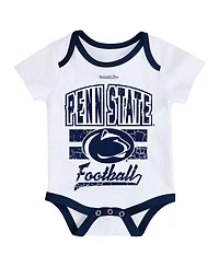 Mitchell & Ness Baby Boys and Girls White Penn State Nittany Lions Bodysuit, Bib Bootie, Set of 3