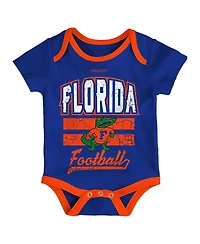 Mitchell & Ness Baby Boys and Girls Royal Florida Gators Bodysuit, Bib Bootie, Set of 3