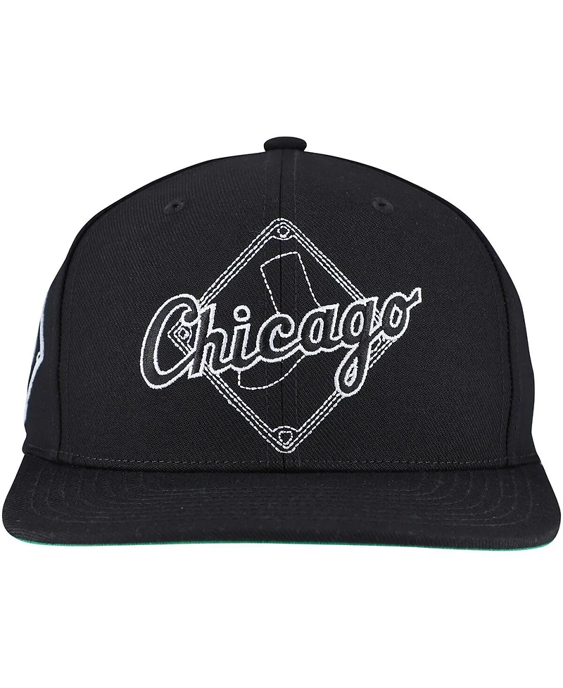 Mitchell & Ness Men's Black Chicago White Sox Double Up Snapback Hat