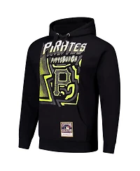 Mitchell & Ness Men's Black Pittsburgh Pirates Sidewalk Sketch Pullover Hoodie