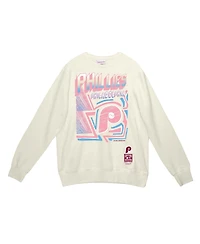 Mitchell & Ness Men's Cream Philadelphia Phillies Sidewalk Sketch Pullover Sweatshirt