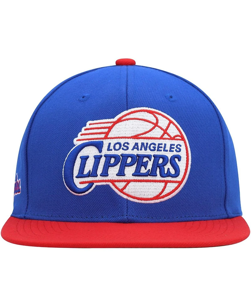 Mitchell & Ness Men's Royal/Red La Clippers Hardwood Classics Essentials 2.0 Snapback Hat