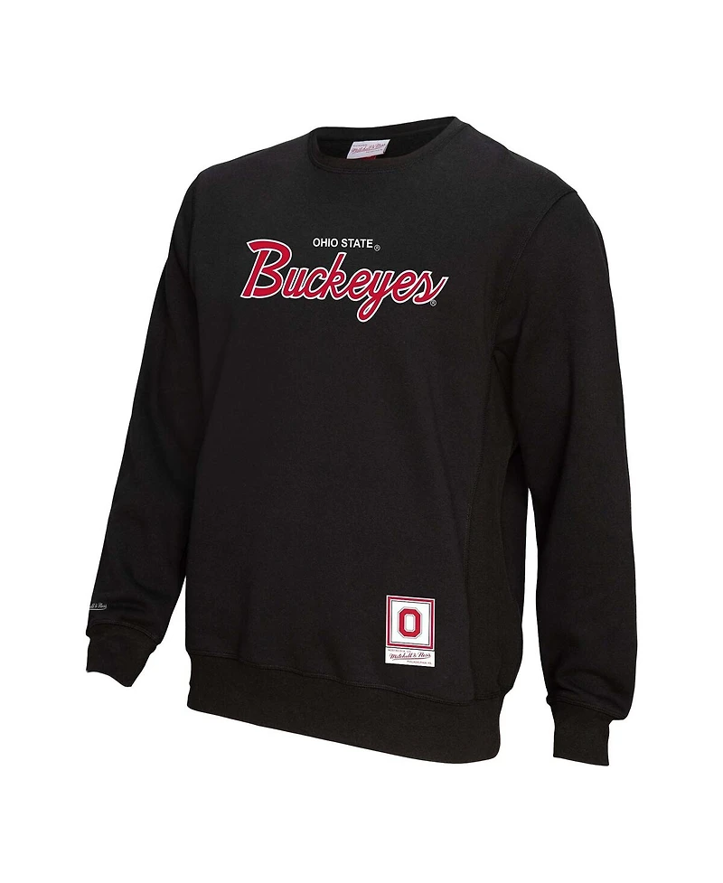 Mitchell & Ness Men's Black Ohio State Buckeyes Elite Script Pullover Sweatshirt