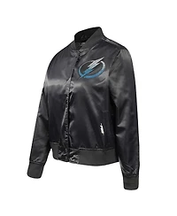 Pro Standard Women's Black Tampa Bay Lightning Rhinestone Jewels Satin Full-Snap Jacket