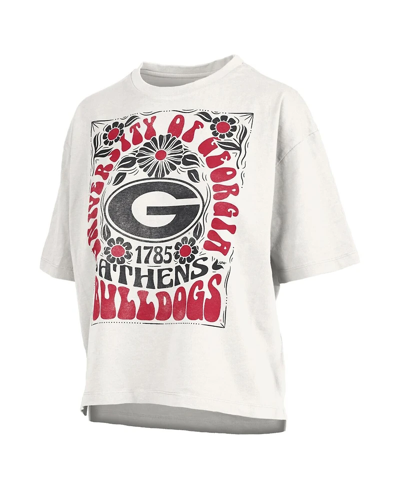 Pressbox Women's White Georgia Bulldogs Harmony Oversized T-Shirt