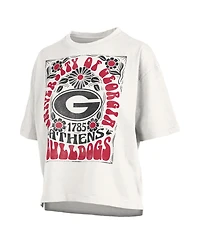 Pressbox Women's White Georgia Bulldogs Harmony Oversized T-Shirt
