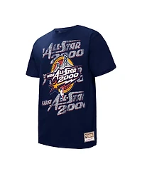 Mitchell & Ness Men's and Women's Navy 2000 Nba All-Star Game Distressed Hardwood Classics Throwback T-Shirt