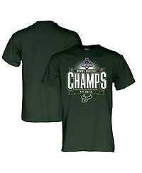 Blue 84 Men's and Women's Green South Florida Bulls 2025 Aac Women's Basketball Conference Tournament Champions T-Shirt