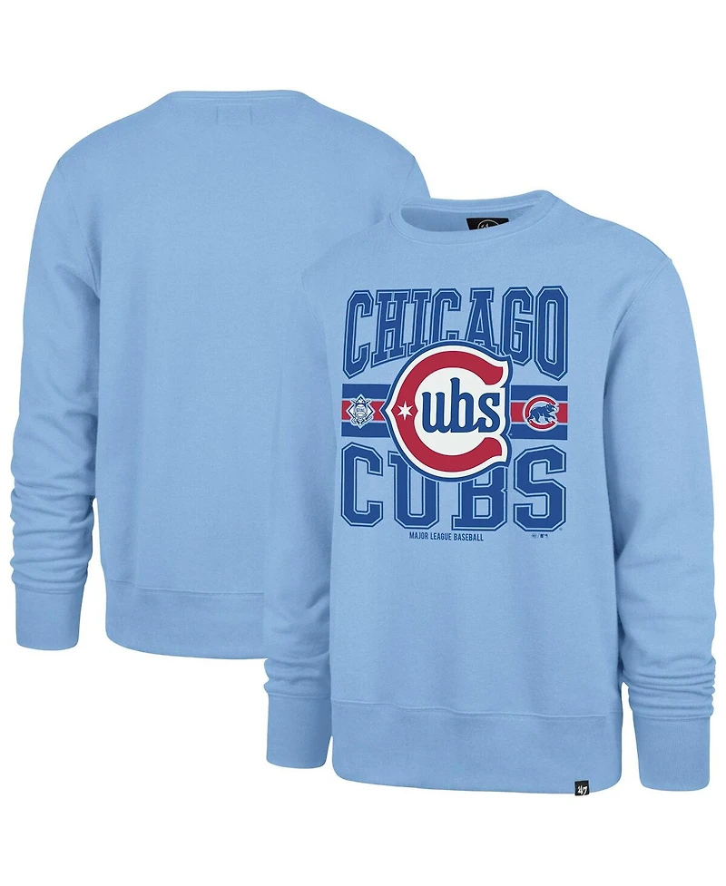 '47 Brand Men's Light Blue Chicago Cubs Letters Headline Pullover Sweatshirt