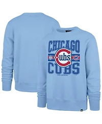 '47 Brand Men's Light Blue Chicago Cubs Letters Headline Pullover Sweatshirt