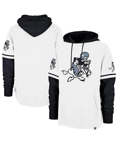 '47 Brand Men's White/Black Dallas Cowboys Throwback Shortstop Pullover Hoodie