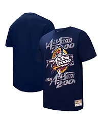 Mitchell & Ness Men's and Women's Navy 2000 Nba All-Star Game Distressed Hardwood Classics Throwback T-Shirt