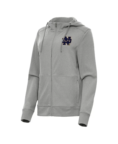 Antigua Women's Heather Gray Notre Dame Fighting Irish Seeker Full-Zip Hoodie