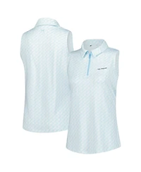 Under Armour Women's Aqua The Players Drive Clubhouse Grid Sleeveless Polo Shirt