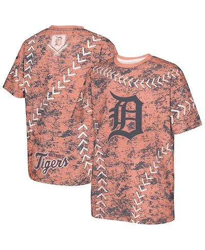 Outerstuff Big Boys and Girls Orange Detroit Tigers Slide Score Bold T-Shirt