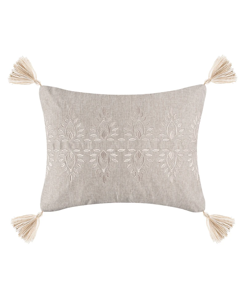 Levtex Kamira Embroidered Tassel Decorative Pillow, 18" x 14"