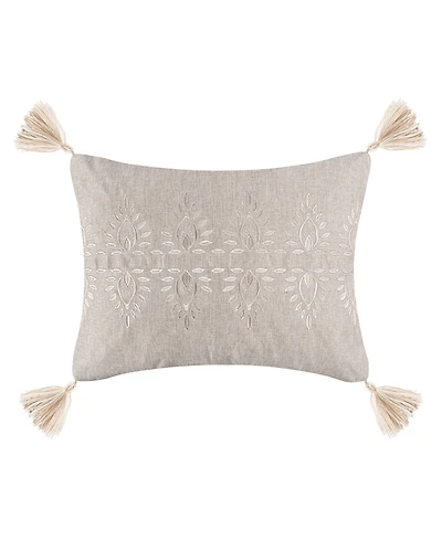 Levtex Kamira Embroidered Tassel Decorative Pillow, 18" x 14"