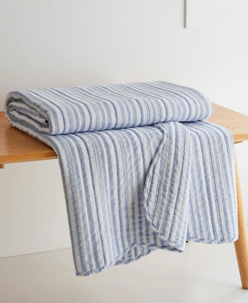 Levtex Martha Stripe Reversible Quilted Throw, 50" x 60"