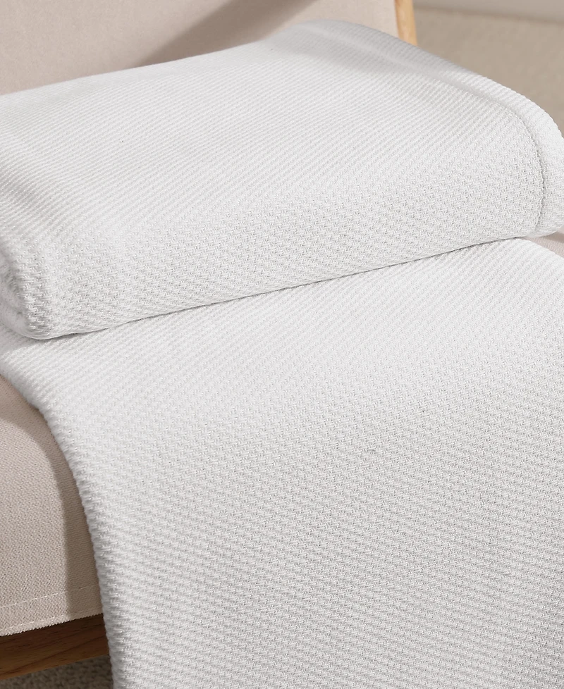 Tommy Hilfiger Solid Cotton Pique Blanket