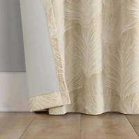 Coppa Leaf Motif Magnetic Closure 100% Blackout Back Tab Curtain Panel