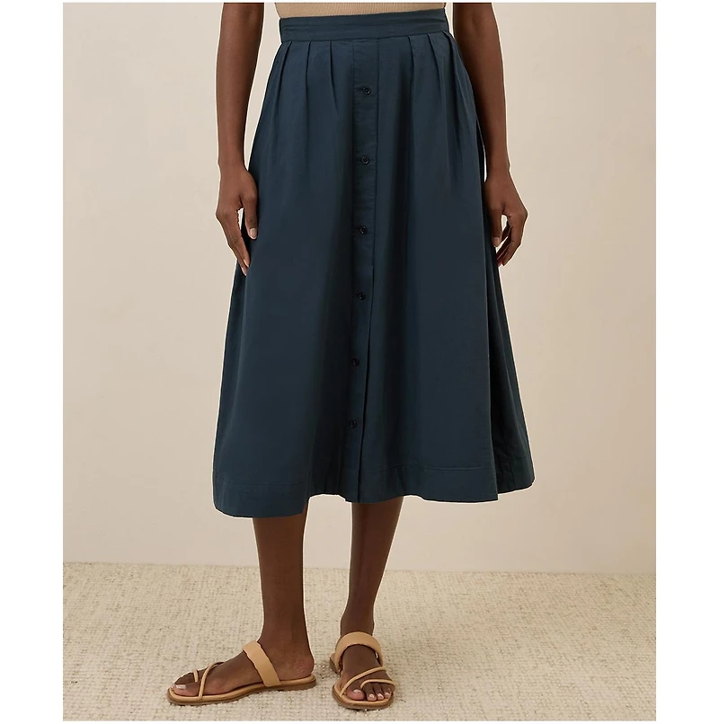 Pact Women's Organic Cotton Sunset Lightweight Cotton Button Skirt