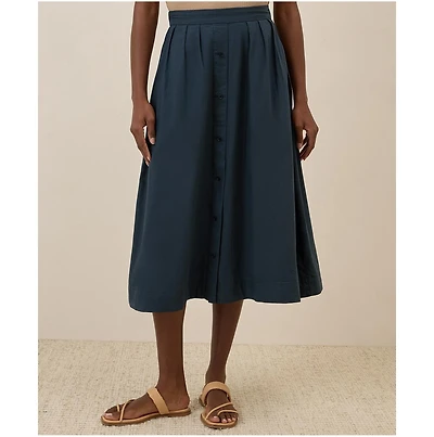 Pact Women's Organic Cotton Sunset Lightweight Cotton Button Skirt