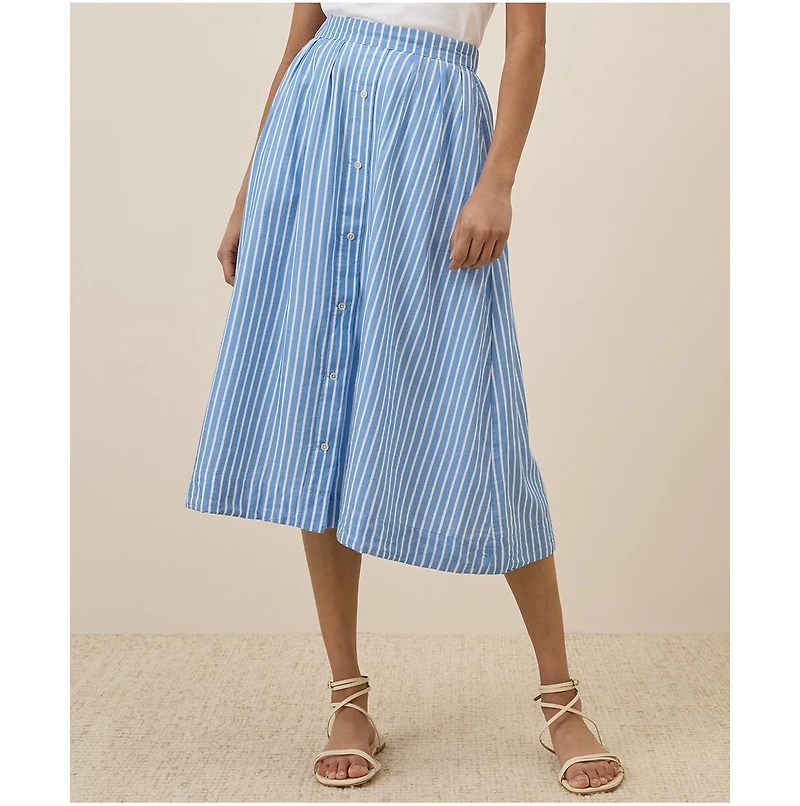 Pact Women's Organic Cotton Sunset Lightweight Button Skirt