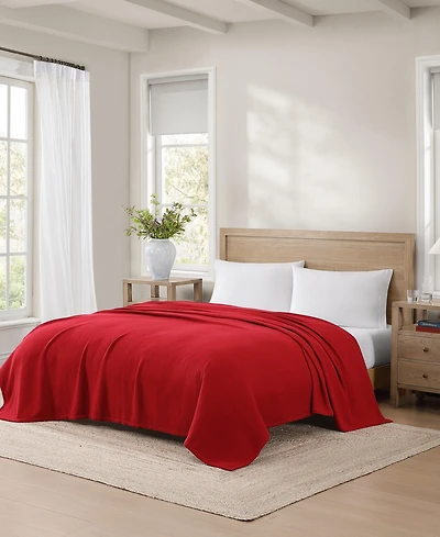 Tommy Hilfiger Solid Cotton Pique Blanket