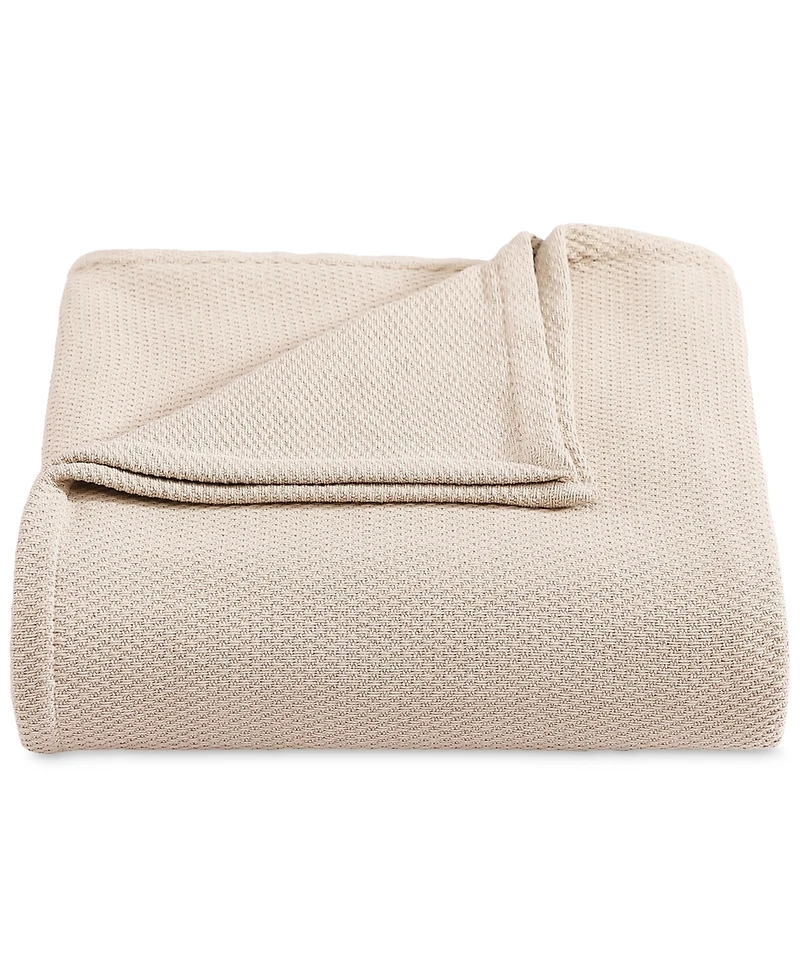 Tommy Hilfiger Solid Cotton Pique Blanket