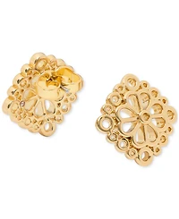 kate spade new york Gold-Tone Spade Flower Lace Stud Earrings