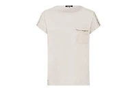 Olsen Women's T-Shirt with Linen Patchwork