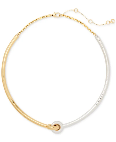 kate spade new york Two-Tone Interlock Structured Collar Necklace, 16" + 3" extender