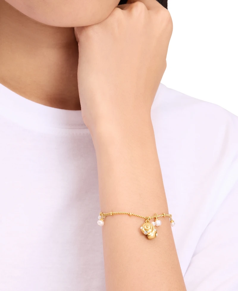 Kate Spade New York Gold-Tone Mixed Stone Shell Charm Bracelet