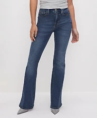 Good American Petite Mid-Rise Flare-Leg Jeans
