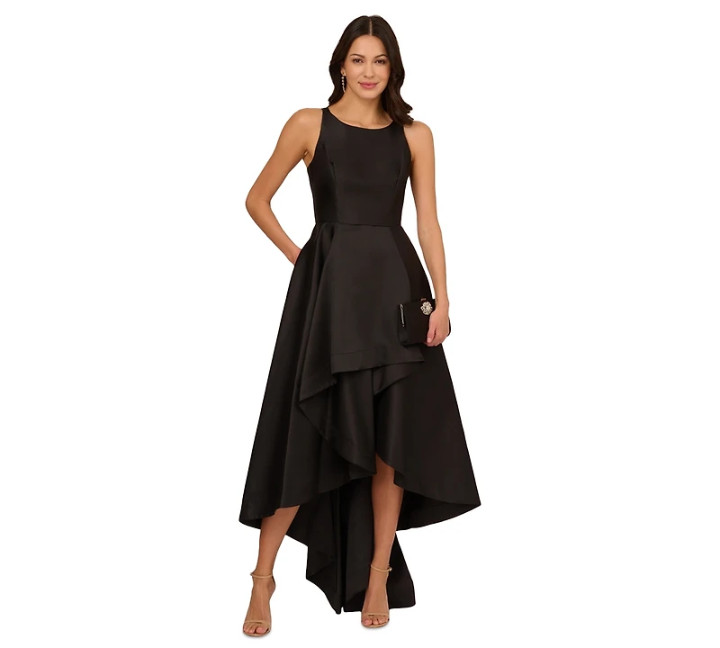 Adrianna Papell High-Low Mikado Gown