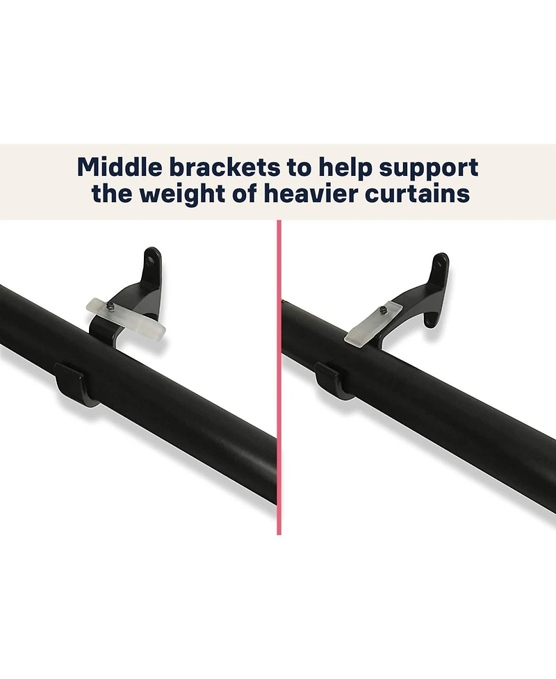 Hlc.me Wrap Around Room Darkening Grommet Curtain Rod - Adjustable Telescoping