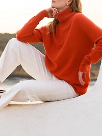 Celtic & Co. Women's Geelong Wool Slouch Turtleneck Sweater