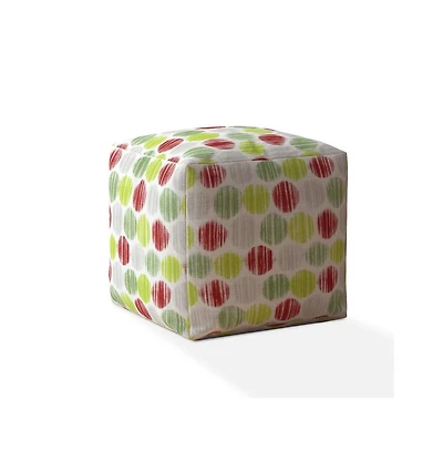 Cotton Pouf Ottoman with Polka Dots – Chic and Comfortable