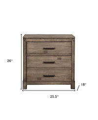 Rustic Weathered Wood Nightstand with Two Drawers for Bedside Essentials