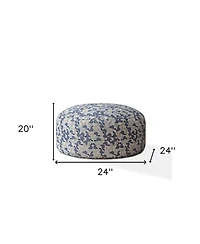 Modern Cotton Round Turtle Pouf Ottoman for Lounge and Relaxation