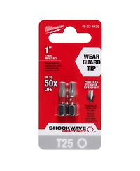 Milwaukee 48-32-4436 Shockwave Impact Torx T25 Insert Bits - 2 Pack