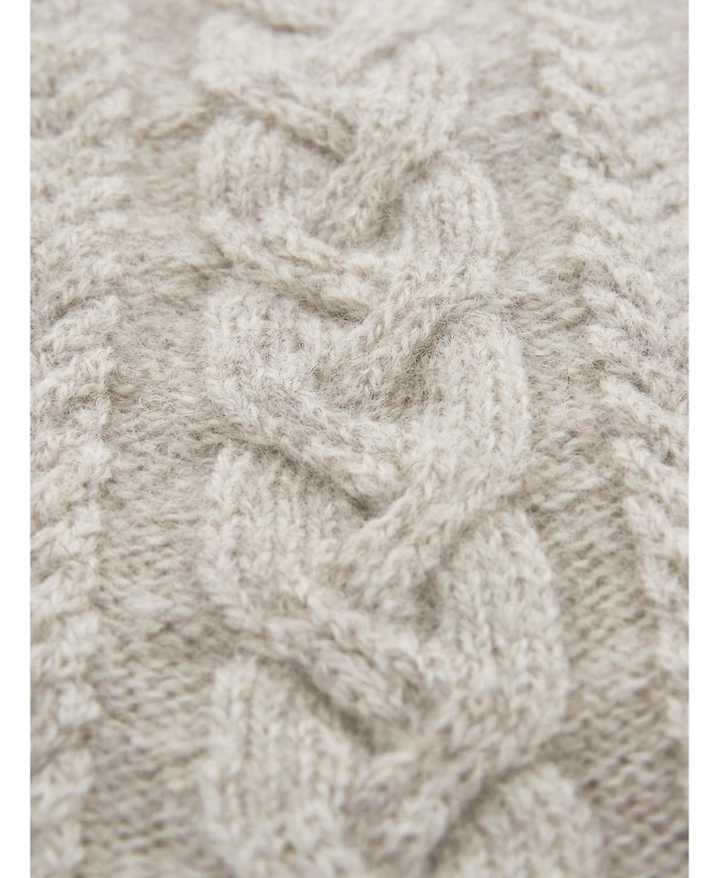 Celtic & Co. Women's Wool Cable Zip Cardigan