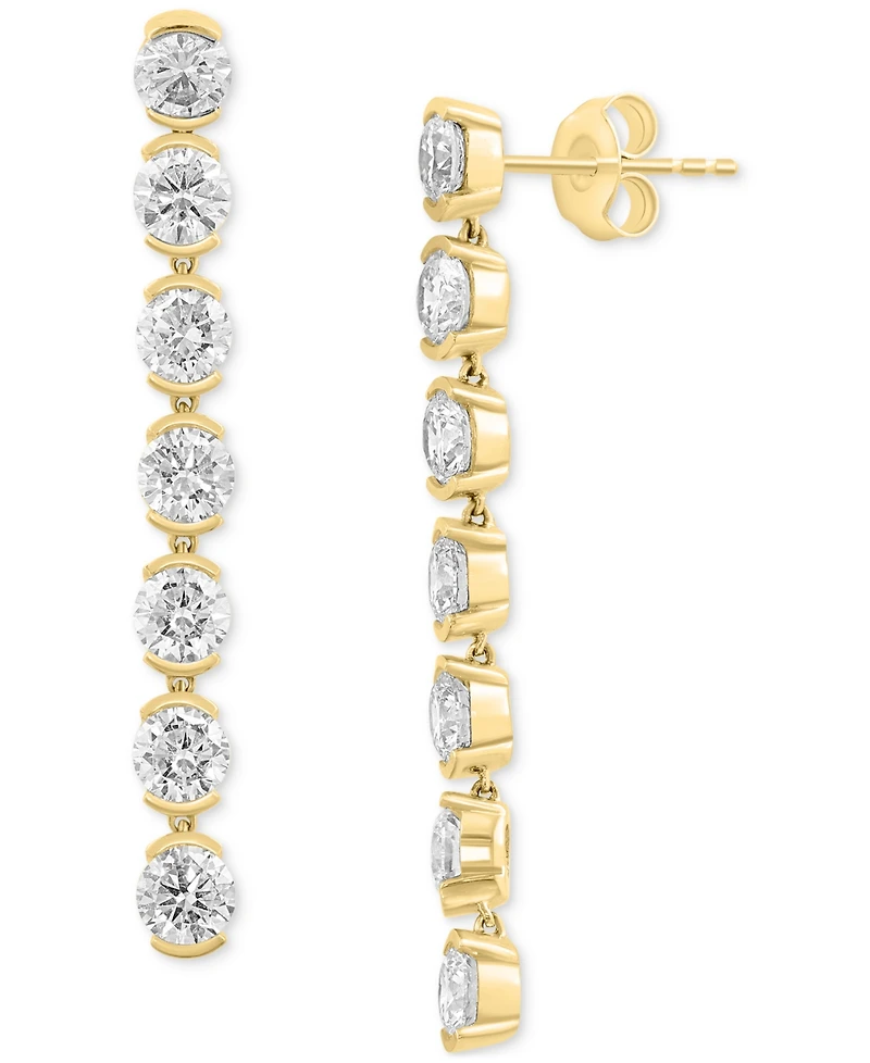 Effy Lab Grown Diamond Linear Drop Earrings (3-3/8 ct. t.w.) in 14k Gold