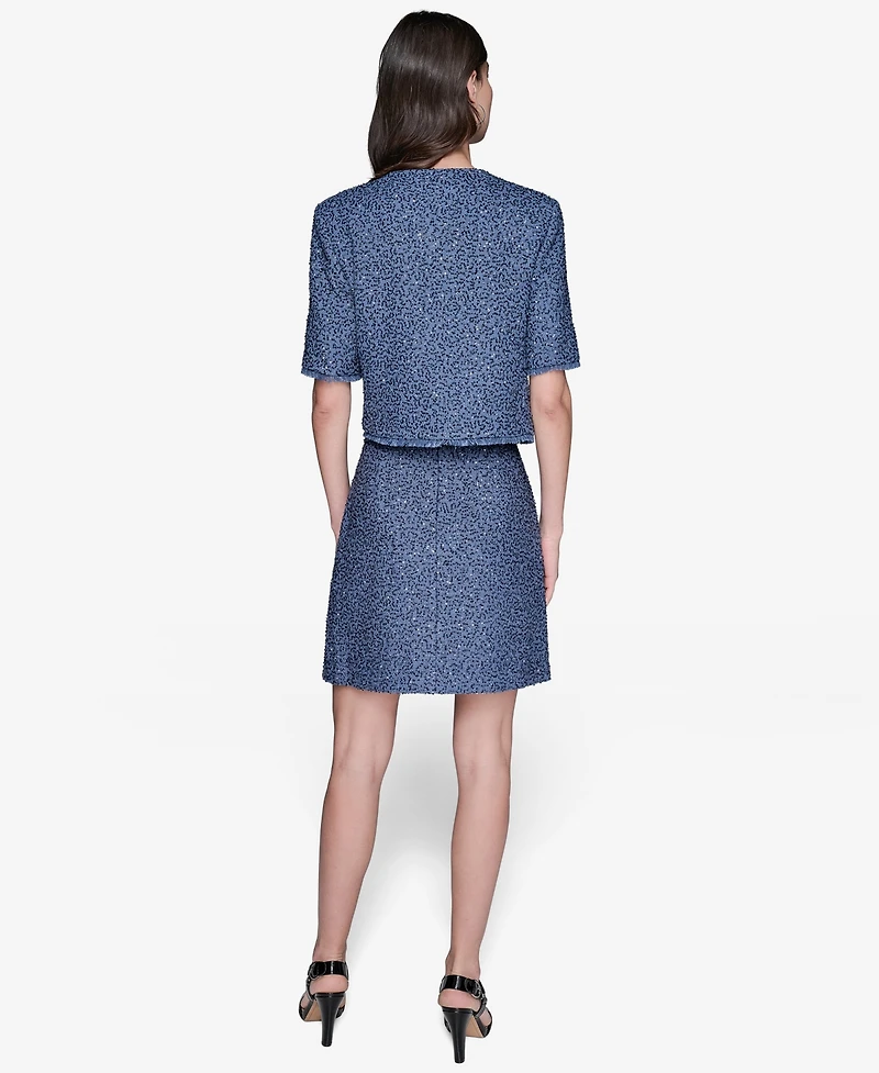 Karl Lagerfeld Paris Women's Embellished Cropped Jacket