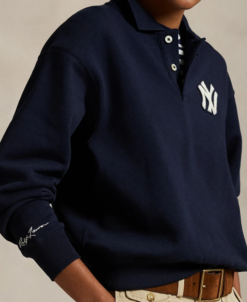 Polo Ralph Lauren Women's Ny Yankees Fleece Long-Sleeve Polo