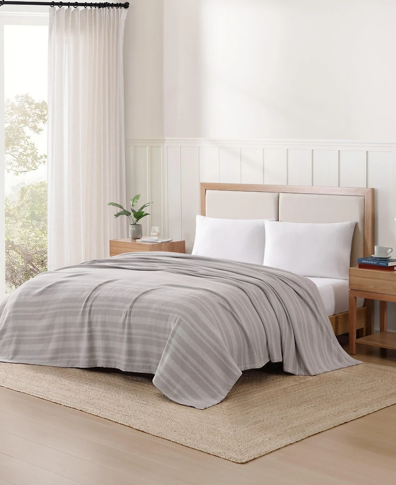 Tommy Hilfiger Harbor Stripe Cotton Yarn Dyed Blanket