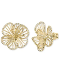 Effy Diamond Openwork Flower Stud Earrings (5/8 ct. t.w.) in 14k Gold