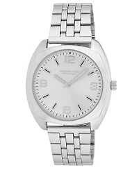 London Fog Unisex Keltic Cushion Case Silver Link Alloy Watch, 38mm