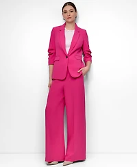 Dkny Petite Aero Crepe Scrunch-Sleeve One-Button Blazer